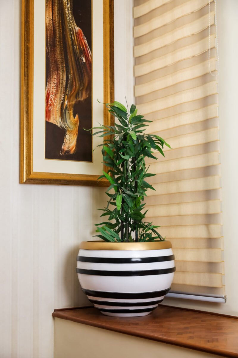 Buy Contour Stripy (Black) Outdoor Planters – Stylish and Durable